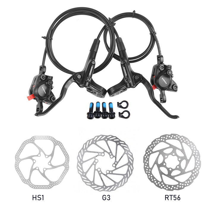Shimano MT200 Hydraulic Disc Brake 2-Piston MTB Caliper WITH ROTORS-Bicycle Brake Sets-Shimano