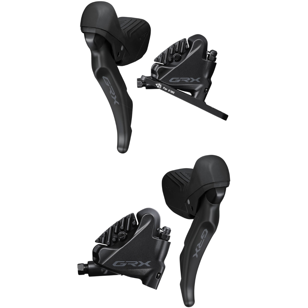 Shimano GRX ST-RX610 / BR-RX400 Disc Brake - STI | Flat Mount | J-Kit - 2-speed | left (L) | front (F) and STI | Flat Mount | J-Kit - 12-speed | right (R) | rear (R)