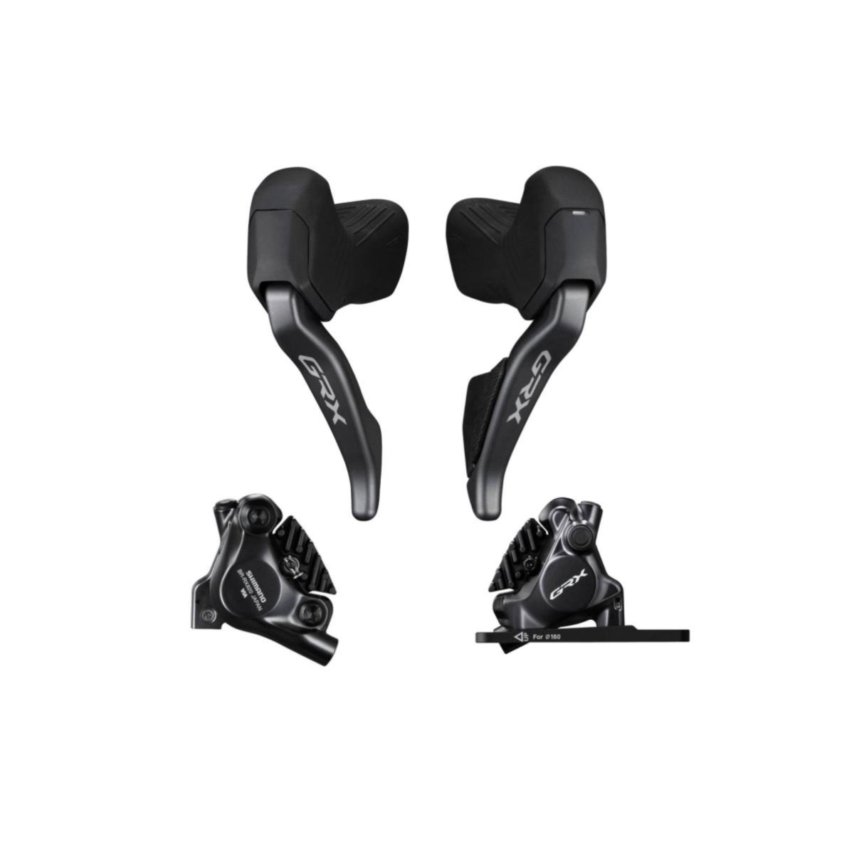 Shimano GRX RX825 Di2 2x12-Speed Shift/Brake Lever & Caliper Complete Set (Front & Rear, Resin Pads)