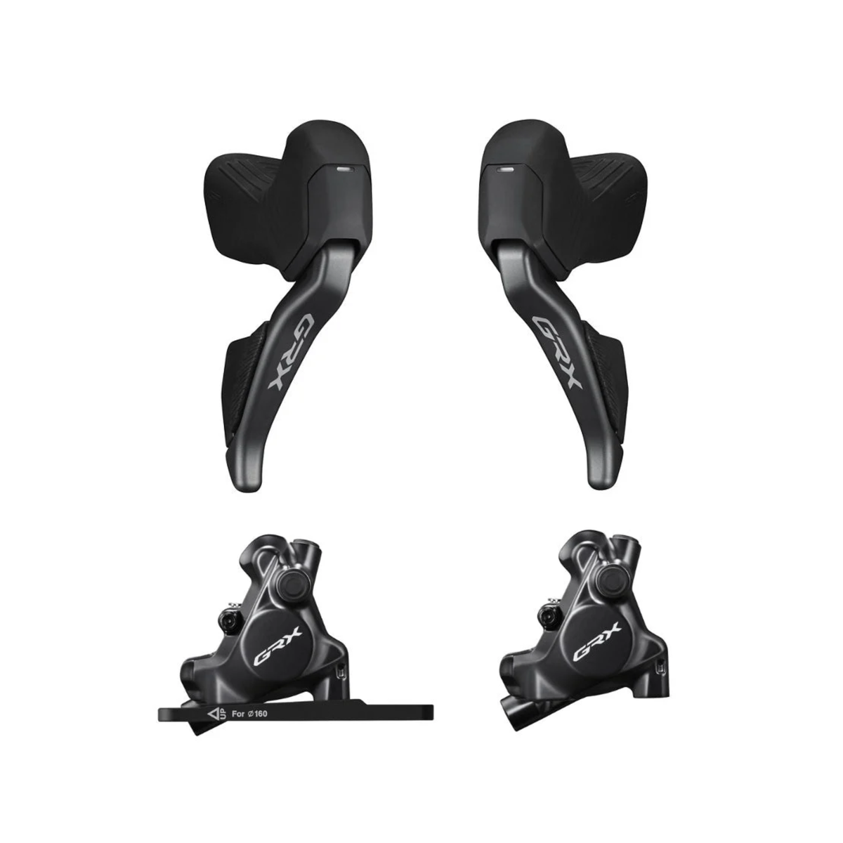 Shimano GRX RX825 Di2 2x12-Speed Shift/Brake Lever & Caliper Complete Set (Front & Rear, Resin Pads)